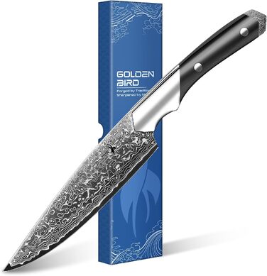 Японський ніж для філерування риби Golden Bird 20 см, професійний, з дамаської сталі 67 шарів, преміум-якість, Swan-серія