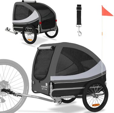 DOGGYHUT® Tobi - великий велопричіп для собак, 35 кг, сірий