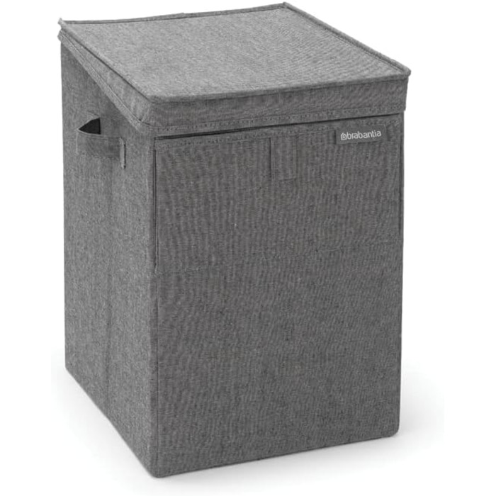 Brabantia Stackable Laundry Box 35L - Front and Top Opening - Large Volume - Lightweight and Sturdy Handles - Pepper Black