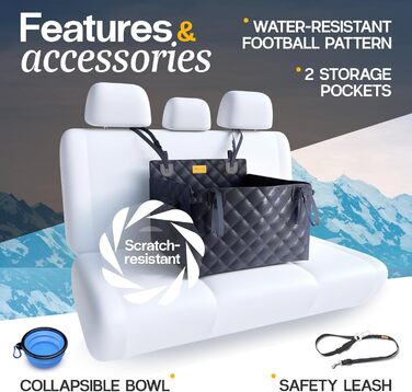 Автомобільний лежак для собак середніх порід - водовідштовхуючий, 58x58x36 см