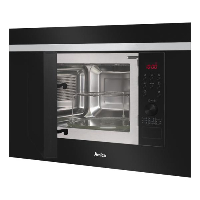 Вбудована мікрохвильова піч Amica AMGB20E2GB F-TYPE, 700 Вт, 20 л, чорна
