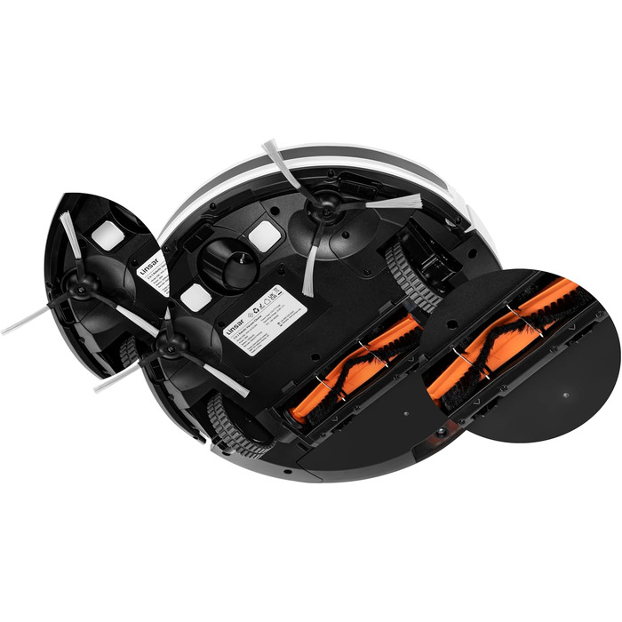 Робот-пилосос з функцією миття - для килимів, твердих поверхонь та шерсті тварин. З пультом дистанційного керування та стацією для зарядки. Робочий час до 120 хвилин, керування через додаток.