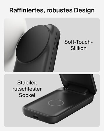 Belkin UltraCharge Qi 2.2 Зарядна станція 2-в-1 25W MagSafe сумісна, бездротова зарядка для iPhone 17, iPhone Air, AirPods, Pixel – Чорний