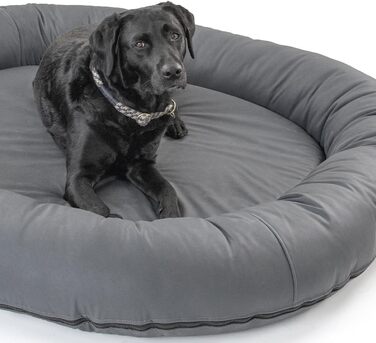 Wallace & Jones | Преміум собаче ліжко Болтон, диван для собак 63x50 см, штучна шкіра, для маленьких собак, прихований блискавка, миється, нековзне, темно-сірий 63 x 50 см, темно-сірий