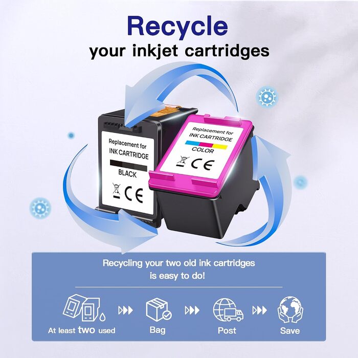 Комплект картриджів VVQV 301 XL (чорний, кольоровий) для принтерів HP DeskJet 2540, 1510, Envy 4500, 5530, OfficeJet 4630, 2620