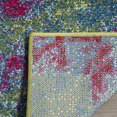 Килим SAFAVIEH Abstrakt для вітальні, їдальні, спальні - Watercolor Collection, короткий ворс, зелений та фуксія, 201 x 274 см, прямокутний