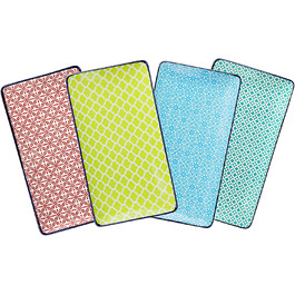 Набір сервіровочних тарілок Vancasso Macaron, 4 шт., порцеляна, 26,8 x 14,7 x 2 см