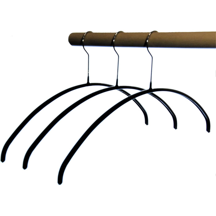 Hagspiel 20-Piece Metal Clothes Hangers, Non-Slip Coated, Black for Men, Length 46 cm
