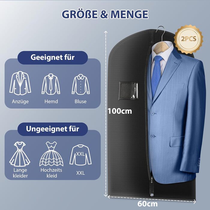 Чохол для одягу з відділенням для взуття 100x60 см - водонепроникний, антигрибковий, захист від комах