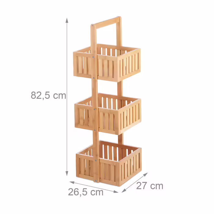 Relaxdays Bamboo Bath Shelf with 3 Shelves