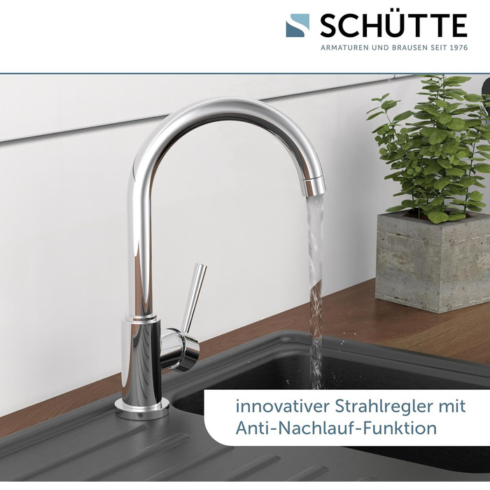 Кран кухонний SCHÜTTE Cornwall, 360° поворотний, з однорідним змішувачем, для раковини, хром, низький тиск