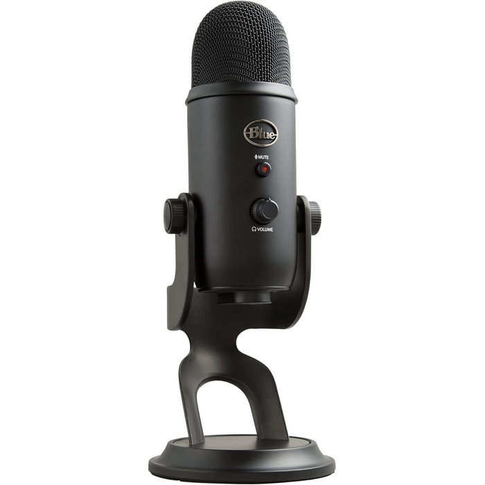 Мікрофон Blue Yeti USB - професійний для запису, стрімінгу, подкастингу, геймінгу та вокалу. Підтримка Plug & Play для PC та Mac. Чорний колір