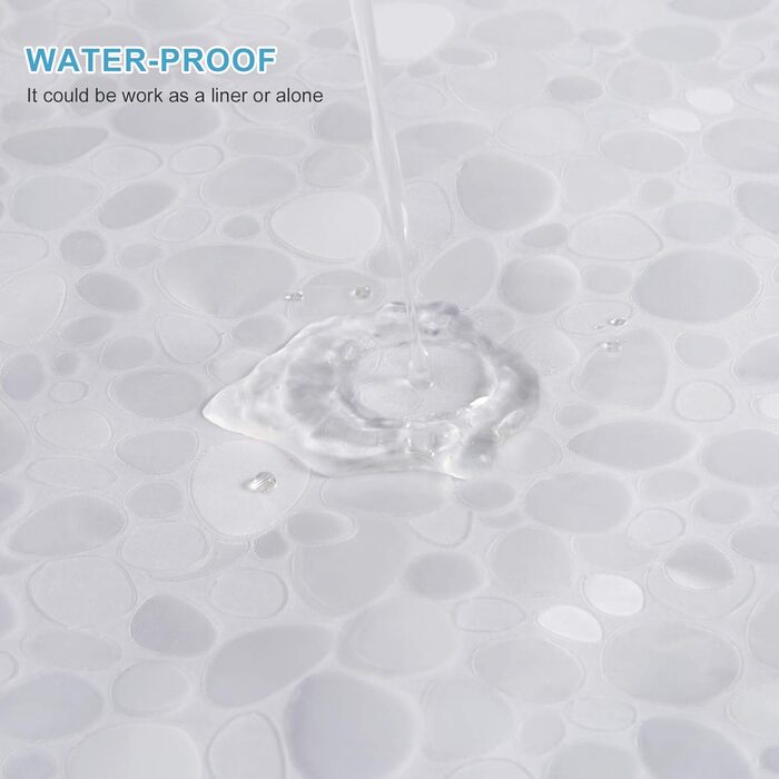 Шторка для душу Furlinic Anti-schimmel, водонепроникна, прозора, з ефектом 3D, з камінням, 120x180 см