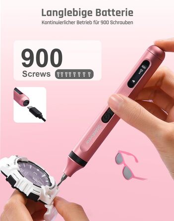 Електричний набір викруток преміум-класу 52 в 1 з 48 магнітними бітами, акумуляторний, для ремонту телефонів, камер, ноутбуків, годинників (Twilight Pink)