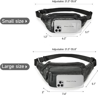 Стильна бананка для жінок з натуральної шкіри (бананка на пояс, шкіряна бананка, чорна бананка)
