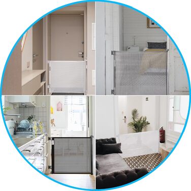 Expandable Baby Gate with Lock - 150cm Wide, 83cm High - Pet & Baby Safety Barrier
