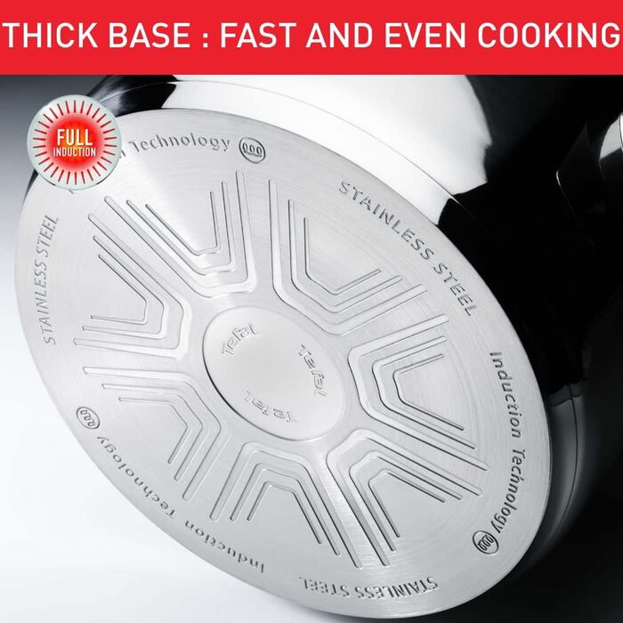Сковорода Tefal Comfort Max 26 см з нержавіючої сталі з термоспотом та антипригарним покриттям, для індукційних плит, чорно-срібна