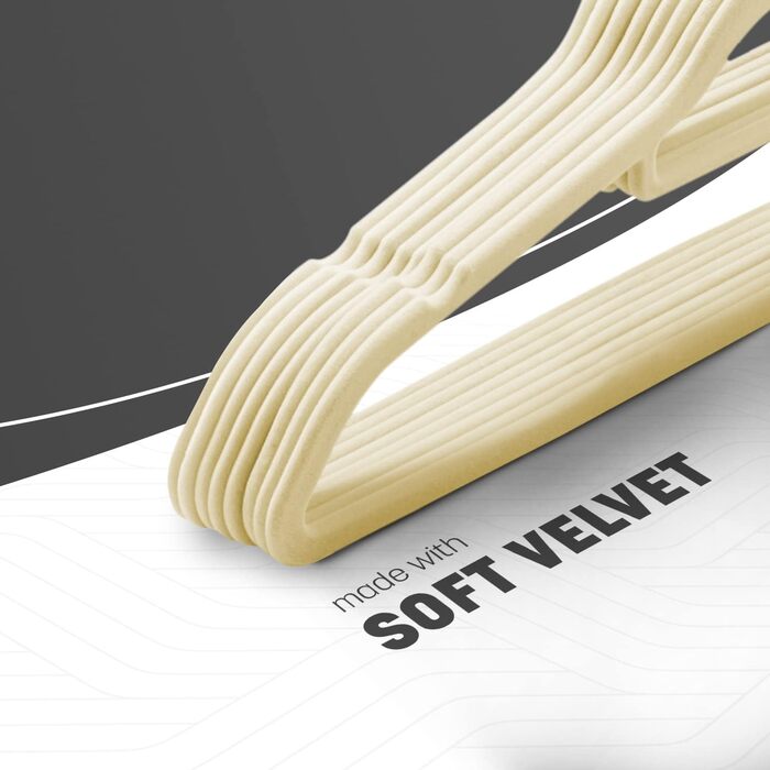 Вішалки для одягу KEPLIN, оксамитові, з перекладиною для краваток та 360° обертанням, міцні, економні, органайзер для шафи, для костюмів, курток та одягу, рішення для зберігання вдома, м'ятно-зелені (30 шт, кремовий)