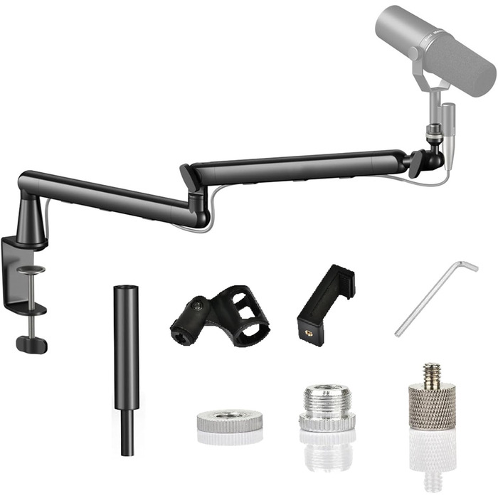 Кріплення для мікрофона з низьким профілем та каналами для кабелів – для Blue Yeti, Snowball iCE, HyperX QuadCast, Elgato Wave та інших