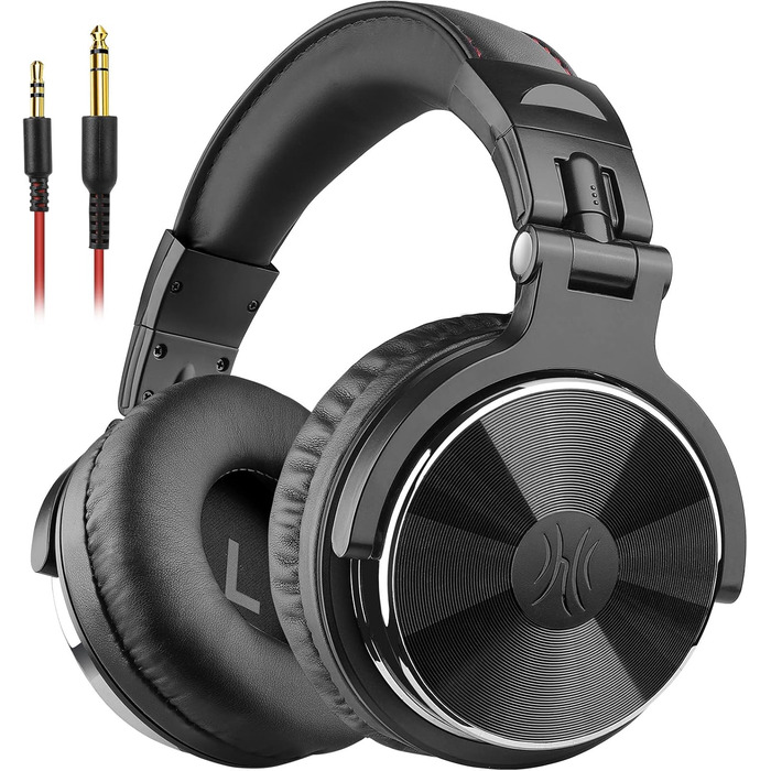 OneOdio Pro-10: DJ навушники з провідним підключенням, 50 мм драйвер, бас, 6.35/3.5 мм, Share-Port, для студії, подкастів, моніторингу, телефону, ПК, MP3/4