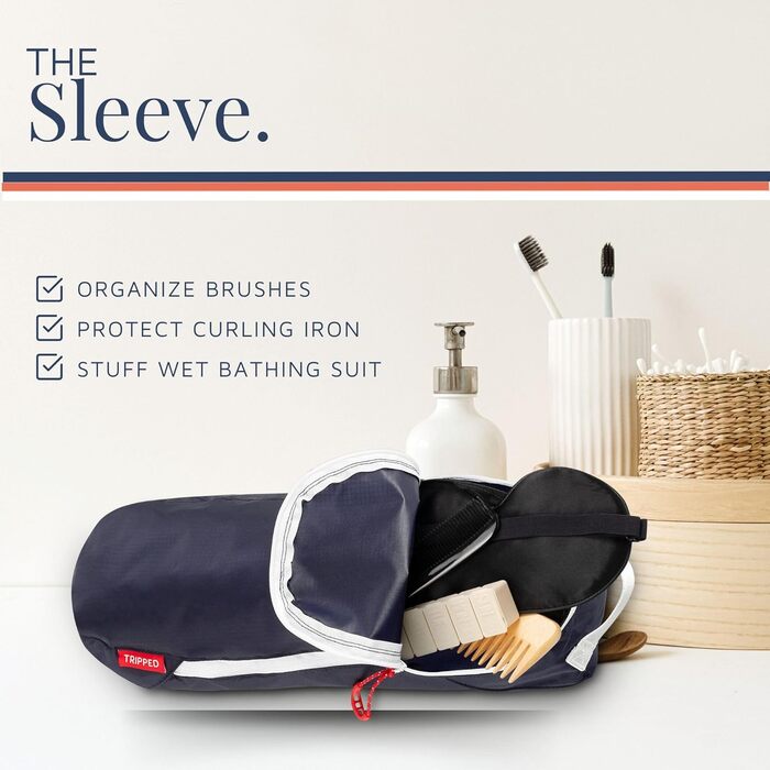 Набір туалетних сумок для подорожей: підвісна сумка + 3 сумки для рідин TSA + органайзер для аксесуарів, білий рипстоп (темно-синій)