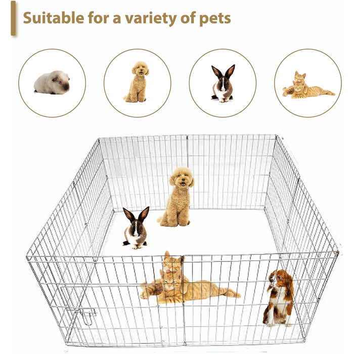 Клітка-манеж для цуценят та кроликів Ellie-Bo Easy-Up, 8-секційний, 91 см