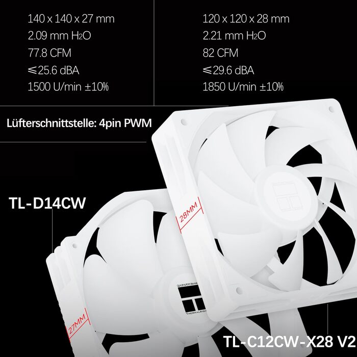 Кулер для процесора Thermalright Peerless Assassin 140 Digital White, двовежевий, 6 теплових трубок, 2 PWM вентилятори, з цифровим дисплеєм, для AM5, Intel LGA1851/1700, білий