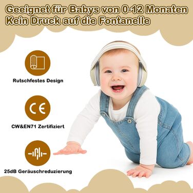 Навушники для захисту слуху дитини Yesay, 0-4 роки, 2-в-1, регульоване кріплення, для сну, подорожей та захисту від шуму