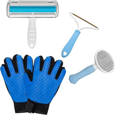Набір для видалення шерсті домашніх тварин 5 шт. для собак та котів (довгошерсті/короткошерсті), ролики для меблів, повторне використання