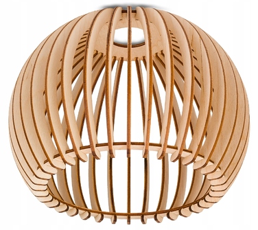 Стеля люстра-плафон у стилі LOFT, рухома, з кулястим плафоном 36 см, дерево, на 3 лампи E27