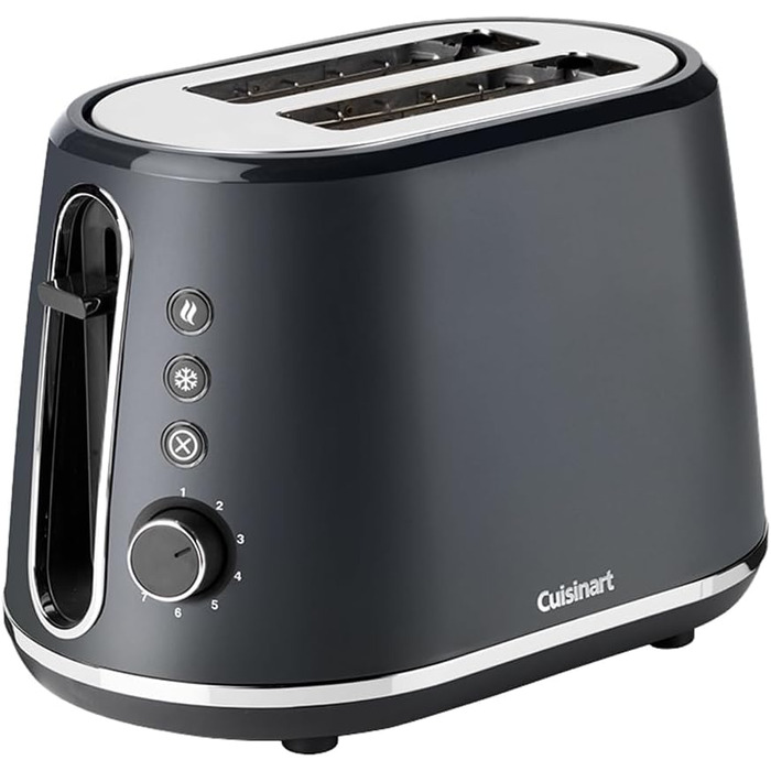 Cuisinart 2-Slice Toaster | Extra deep and extra wide slots, ideal for thick bread and bagels | Lift lever | 7 browning levels plus defrost | Matching kettle available | Gray 2-slice Gray