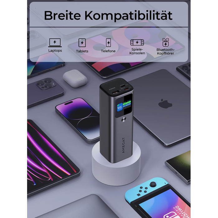 Powerbank 140W, 27600mAh з USB-C PD 3.1: для ноутбуків, планшетів, смартфонів