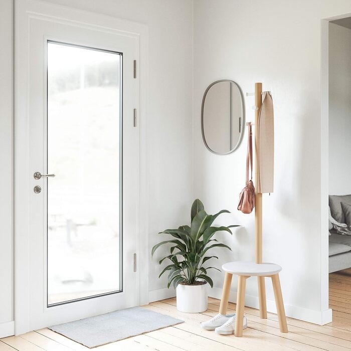 Umbra Pillar Wardrobe Stand with Stool, Default_no_Selection_Value, White/Natural, One Size