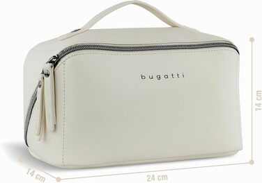 Дорожня косметичка Bugatti Alata M бежевого кольору, сумка для макіяжу з широким відкриванням для подорожей