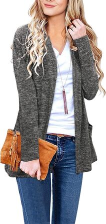 Жіноча легка в'язана жилетка VOTEPRETTY, сірий колір, розмір L