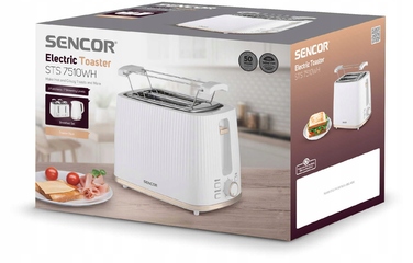 Електричний тостер SENCOR STS 7510WH, 2 слоти, білий, 930 Вт, функція розморожування