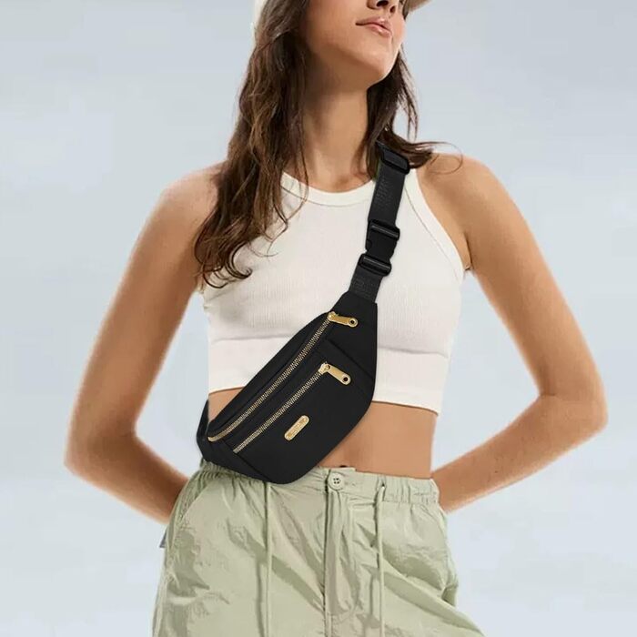 Гірчатка поясна водонепроникна для жінок та чоловіків, сумка через плече, сумка на груди, модний чорний/білий колір