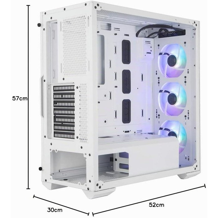Корпус для ПК Cooler Master MasterBox TD500 Mesh ARGB, 3 вентилятори 120 мм, загартоване скло, білий