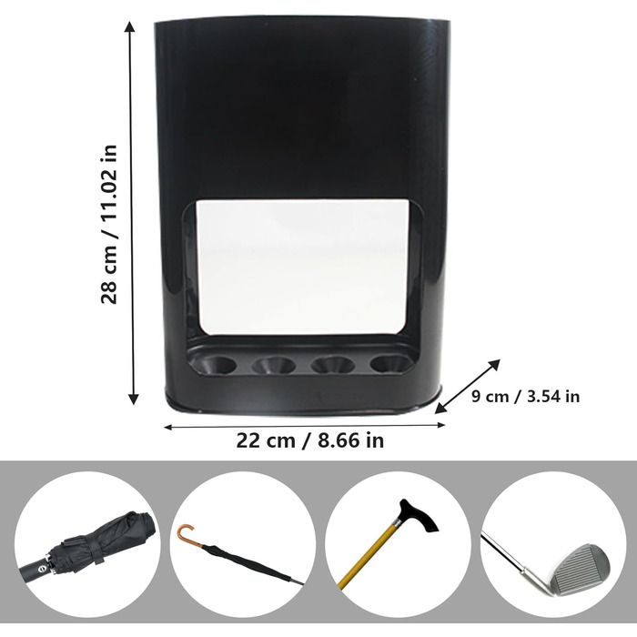 Підставка для парасоль підставка для парасоль 4 слоти, чорна, для дому