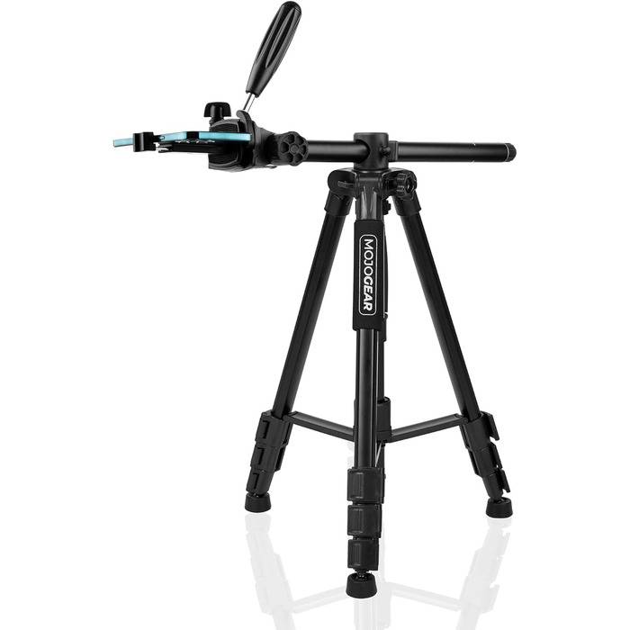 Штатив відео MOJOGEAR 140 см з тримачем для смартфона - штатив для камери, DSLR, телефону, з кульковою головкою, швидкознімною платформою, сумкою, SAB234 (167 см)