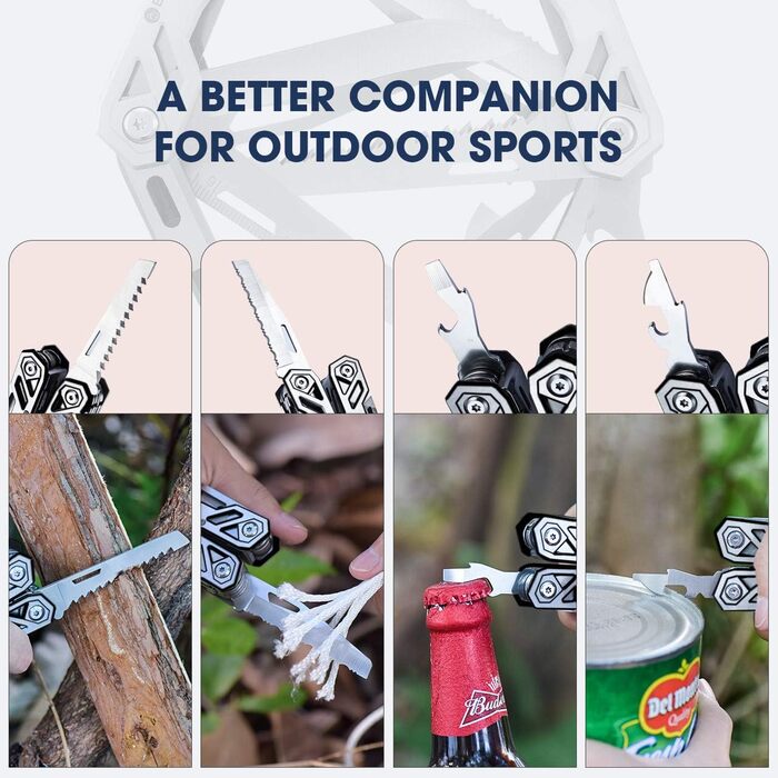 BIBURY Multitool - Titanium Multi-Tool Set with Pliers, Screwdriver, for Men & Women, Outdoor, Camping, Hunting, Fishing & Hiking