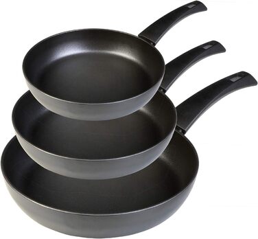 Набір сковорідок WECOOK Ecogreen 3 шт 18-20-24 см, алюміній, індукція, екологічне антипригарне покриття без PFOA, для всіх плит, чорний