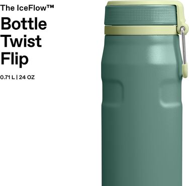 Термопляшка Stanley IceFlow Bottle Twist Flip 0.47L — герметична, зі стійким покриттям, колір Shale