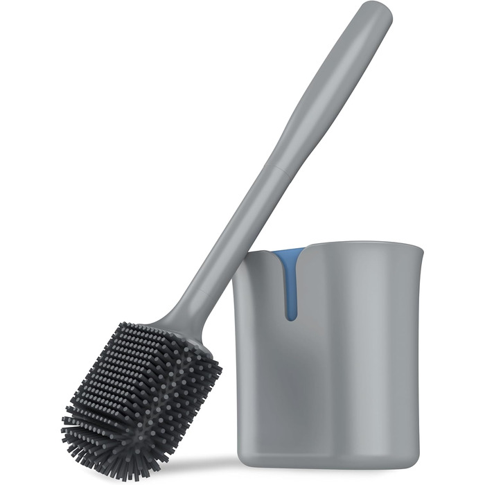 MR.SIGA Набір для туалету: щітка та тримач, кріплення на стіну без свердління, сірий