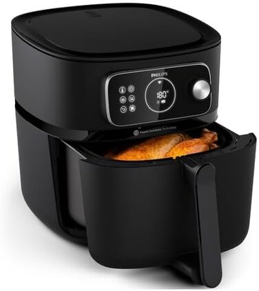 Philips Airfryer Combi 7000 Series XXL - 8.3 l (2 kg), 22-in-1 Air Fryer, WiFi Connection, 99% Less Fat Addition with Rapid CombiAir, HomeID App, Black (HD9876/90) 8.3 L WiFi-Connected, Auto-Cook