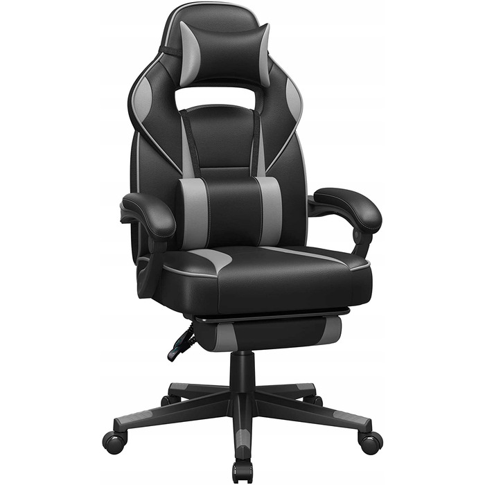 Ігрове крісло SONGMICS OBG073B03, чорно-сіре