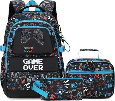 Набір шкільних рюкзаків Makukke для підлітків, геймерський дизайн, з ланч-боксом та пеналом