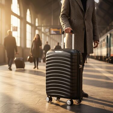 Набір валіз Zelsius 4 шт., чорний | Чотири валізи з жорстким корпусом, TSA замком, подвійними колесами та внутрішнім роздільником | Валізи ручної поклажі, набір валіз з жорстким корпусом 4 шт., велика валіза, дорожній набір