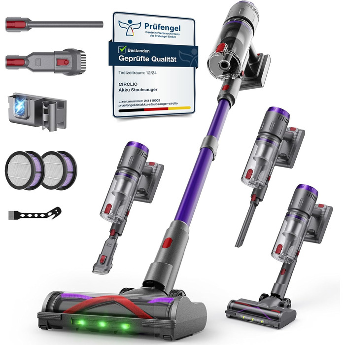 Бездротовий акумуляторний пилосос NOVAX T80 Flex: потужність 600W, 58000Pa, час роботи 75 хвилин, міні-насадка FurTornado™, гнучке з'єднання, самостійна підставка, для килима, твердих поверхонь, шерсті тварин, щітка від кліщів.