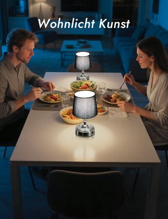 LED-лампа настільна бездротова з акумулятором 4000mAh, тепле світло 2700K, сенсорне керування, з адаптером/кабелем, для спальні, подарунок (золота)